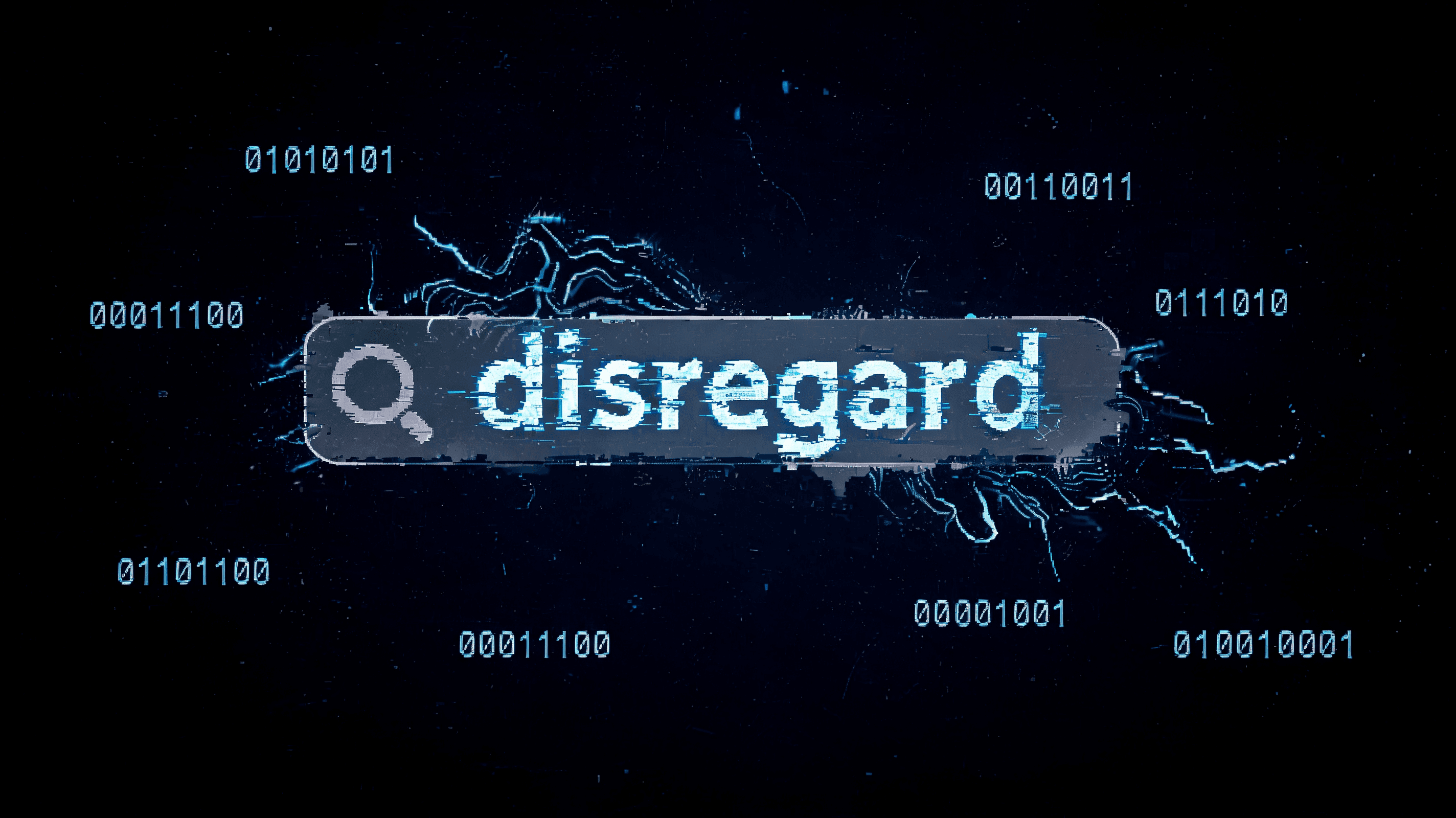 A digital visual representation of a search bar on a screen failing to load, with the word 'disregar