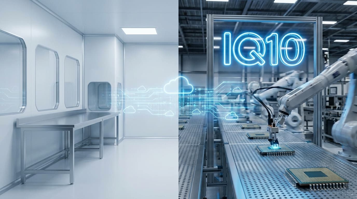 A side-by-side visual: On one side, a minimalist OpenAI laboratory with an empty workbench; on the o
